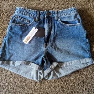 NWT High waisted denim shorts with rolled cuff